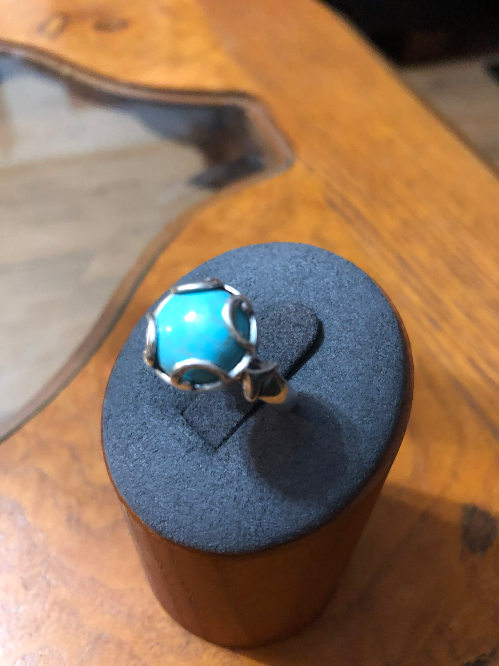 R14 SS Loop with 12 mm Turquoise cabochion size 7