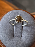 R29  Sterling Silver 6mm crown set carnelian size 6.75 ring