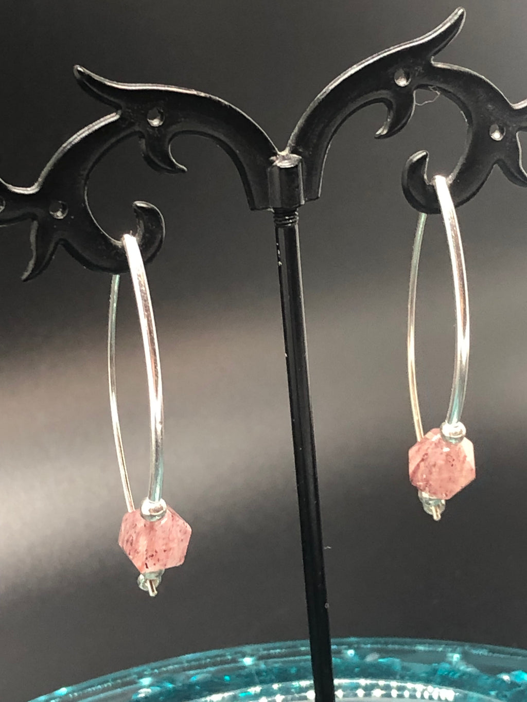 E148 Around the Bend Sterling Silver & 8mm Strawberry Quartz