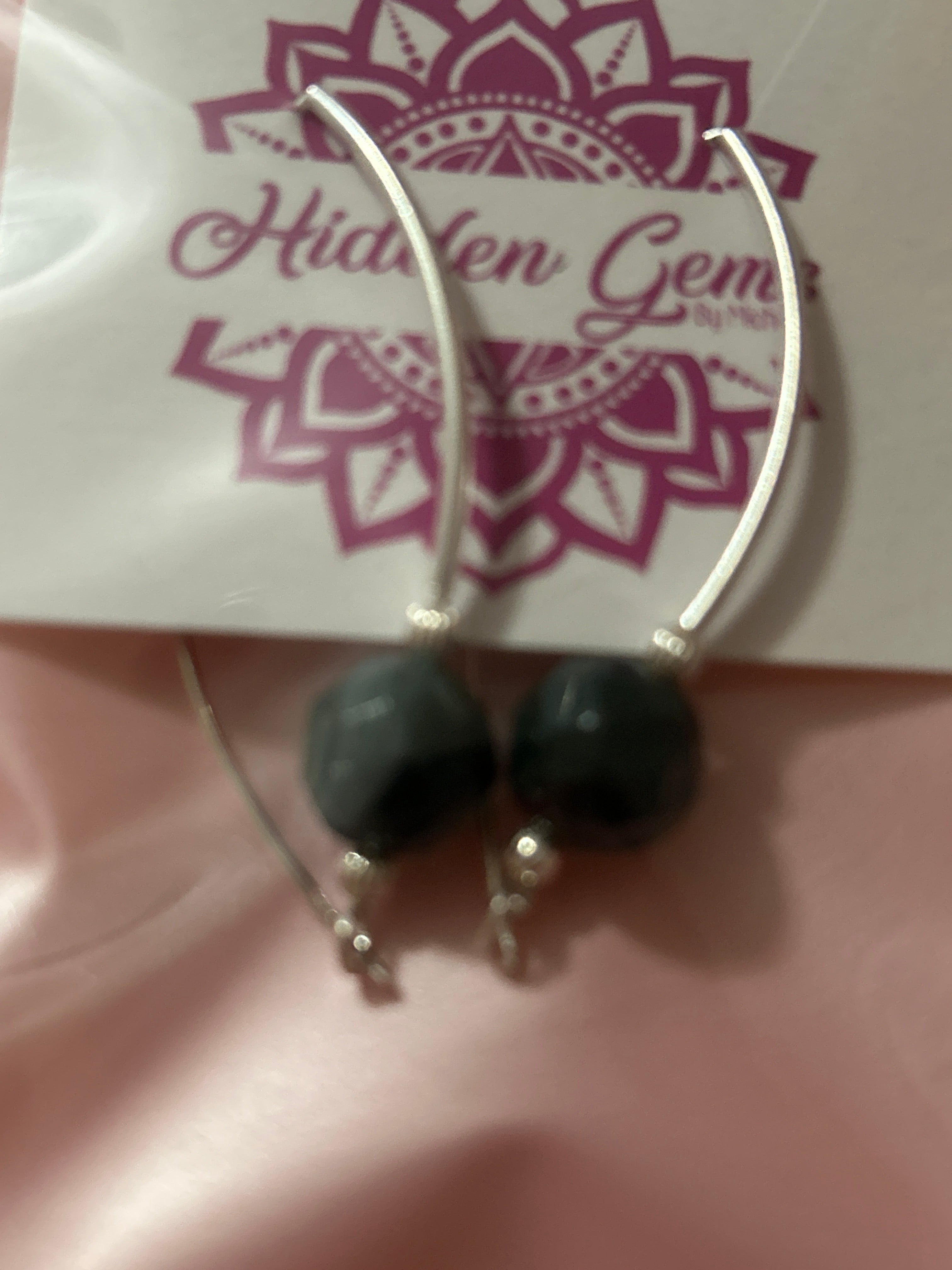 E154  At the Bend 10mm Green Jasper & Sterling Silver Earrings