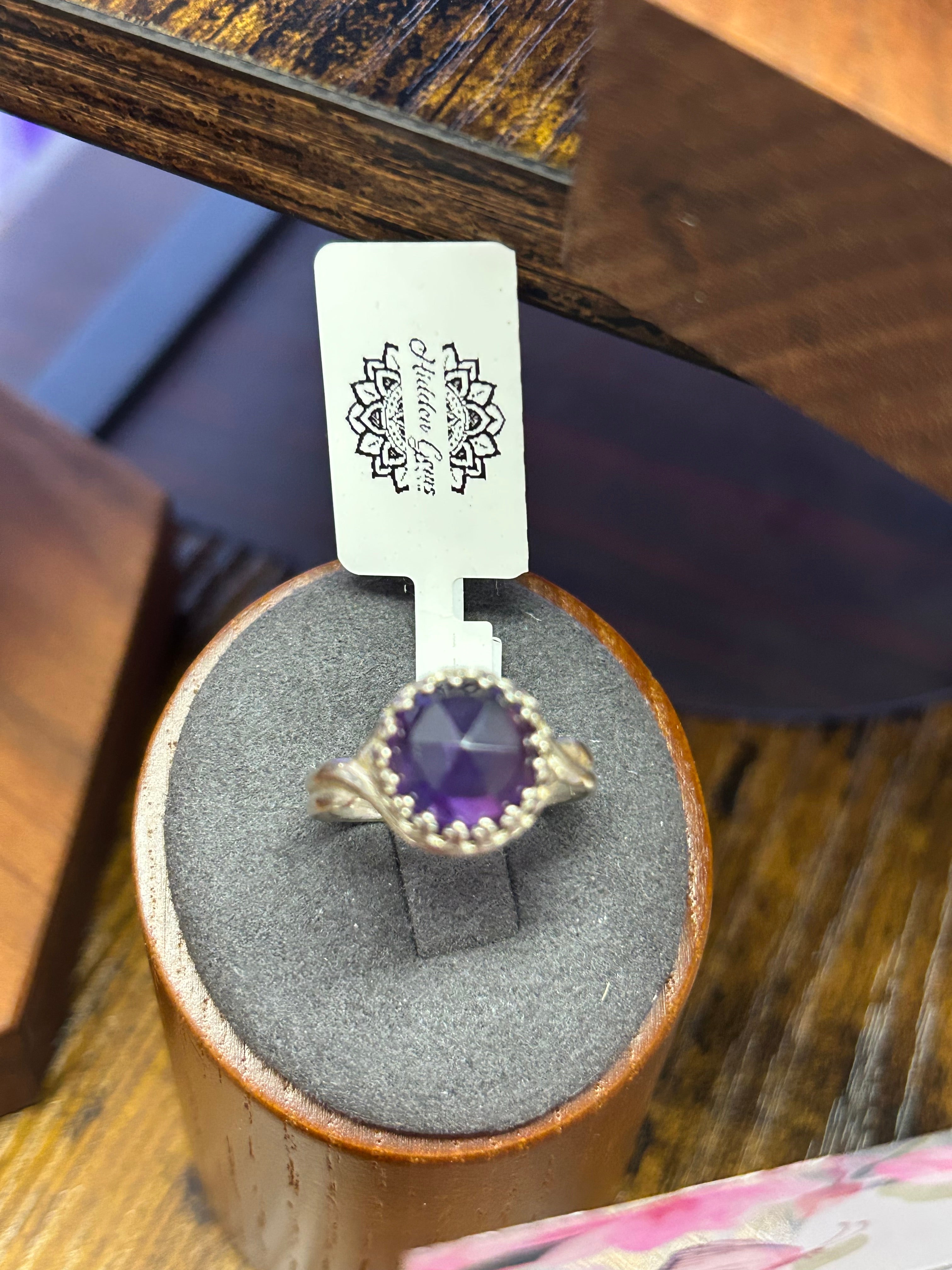 R27 SS crown set 12mm amethyst size 8 ring