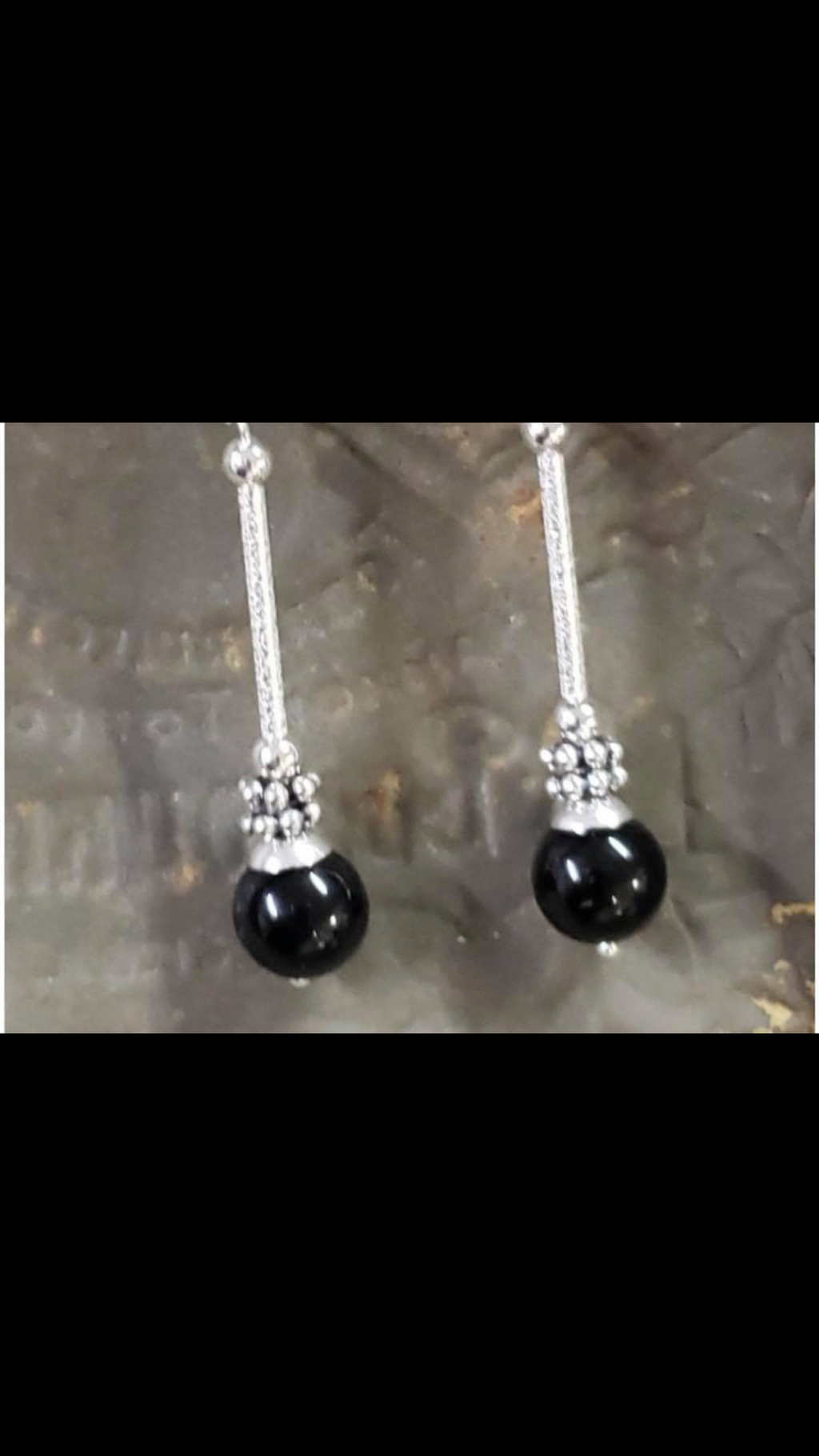 E114 ‘The Black Moon’ SS & Hematite Earrings