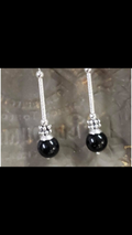 E114 ‘The Black Moon’ SS & Hematite Earrings