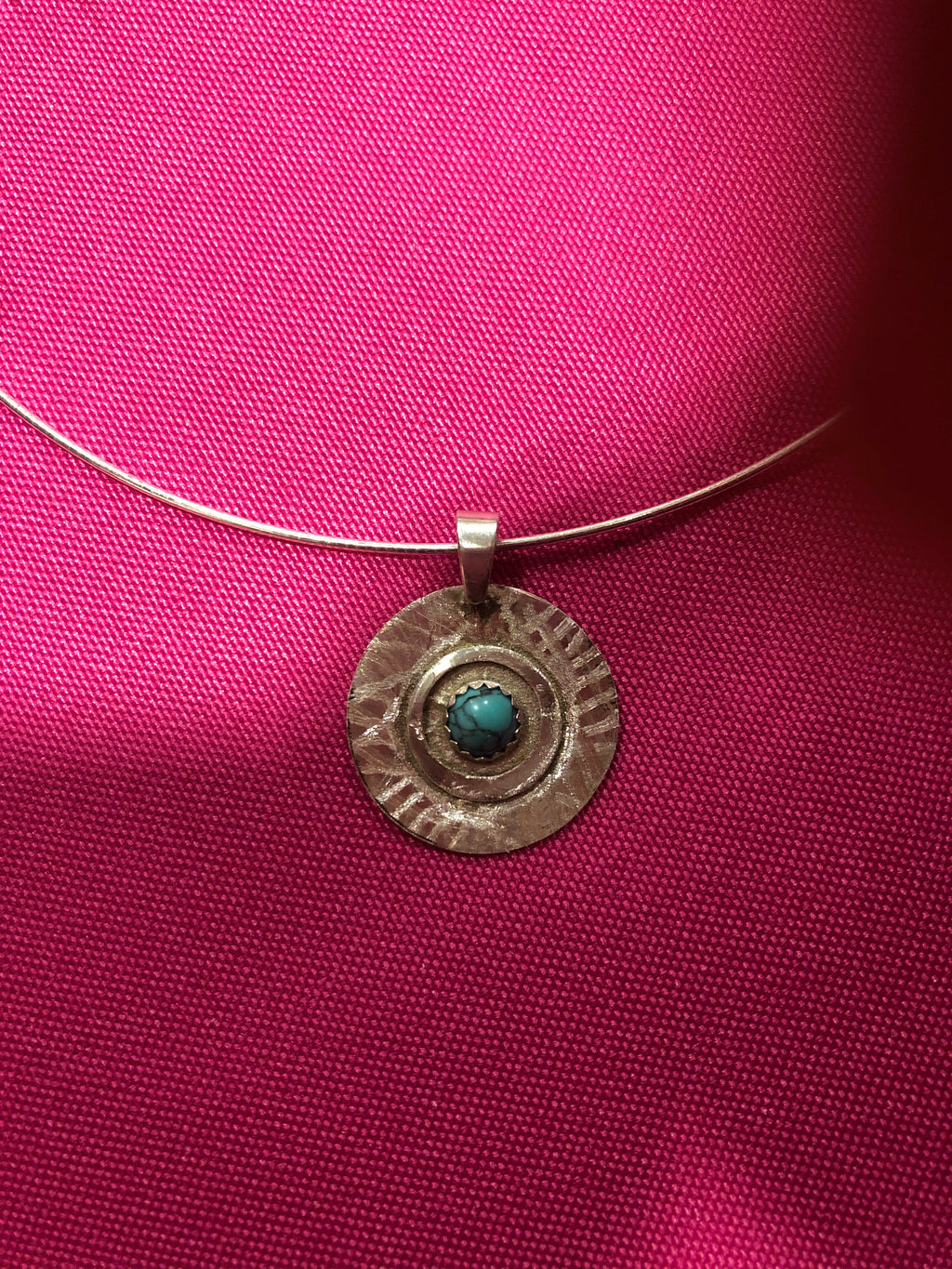 N29 Sterling Silver & 6 mm turquoise Pendent