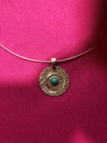 N29 Sterling Silver & 6 mm turquoise Pendent