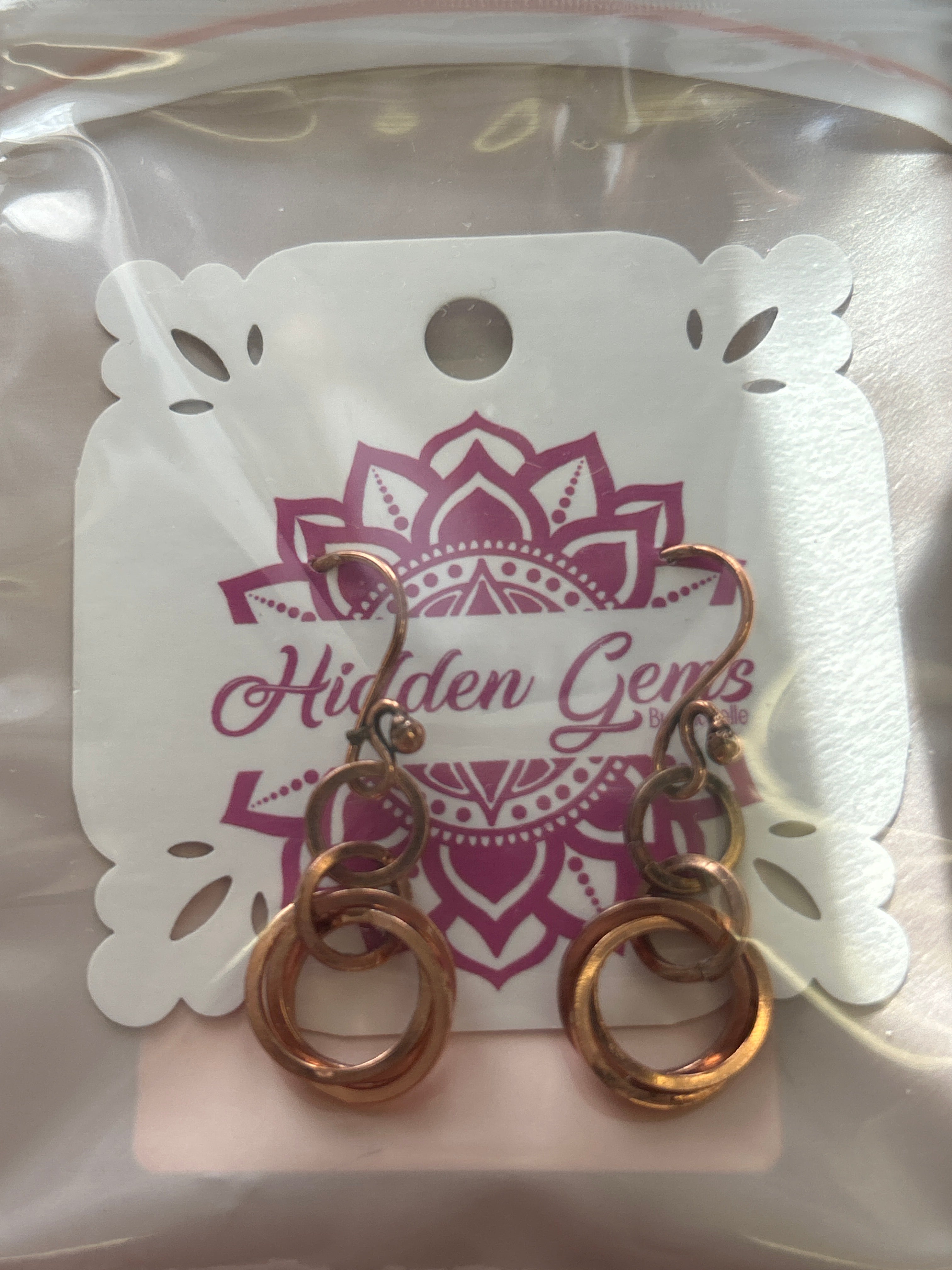E88 Copper Möbius earrings