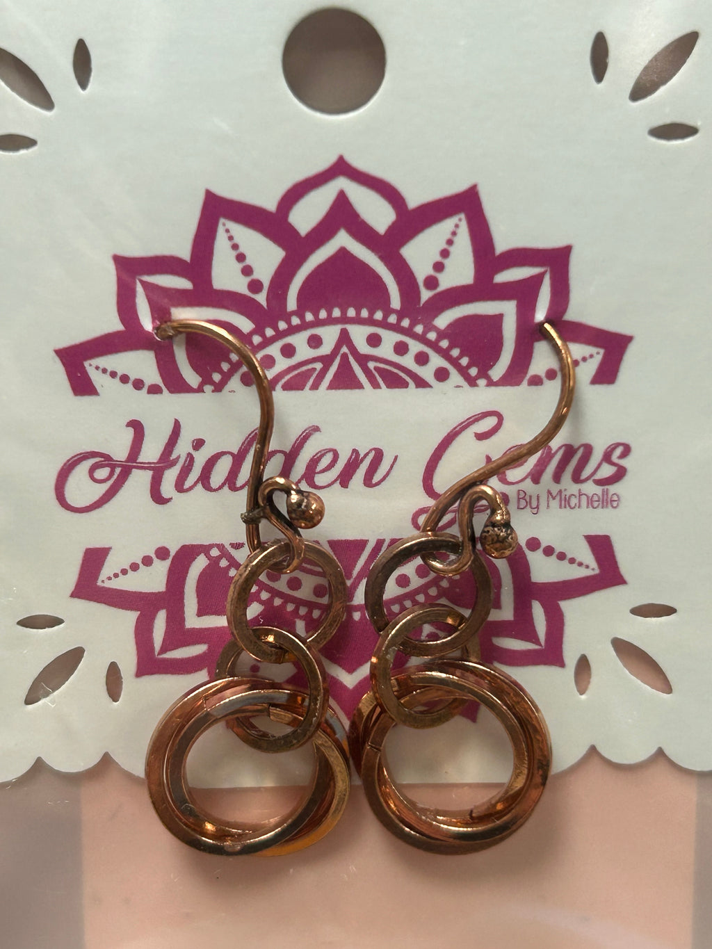 E88 Copper Möbius earrings