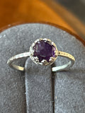 R23 SS 6mm crown set amethyst size 6.25 ring
