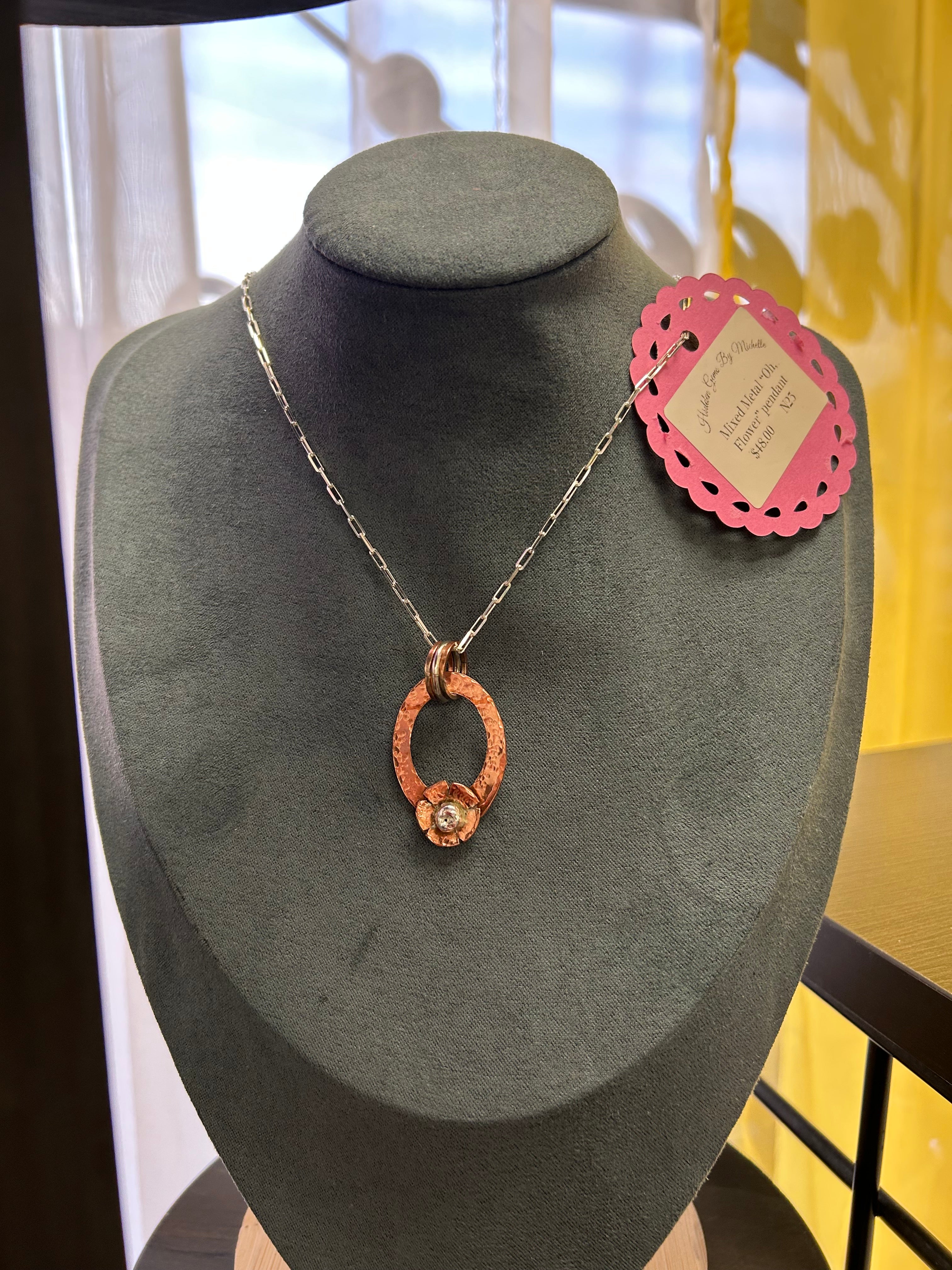 N23  Mixed metal ‘Oh Flower’ Pendant