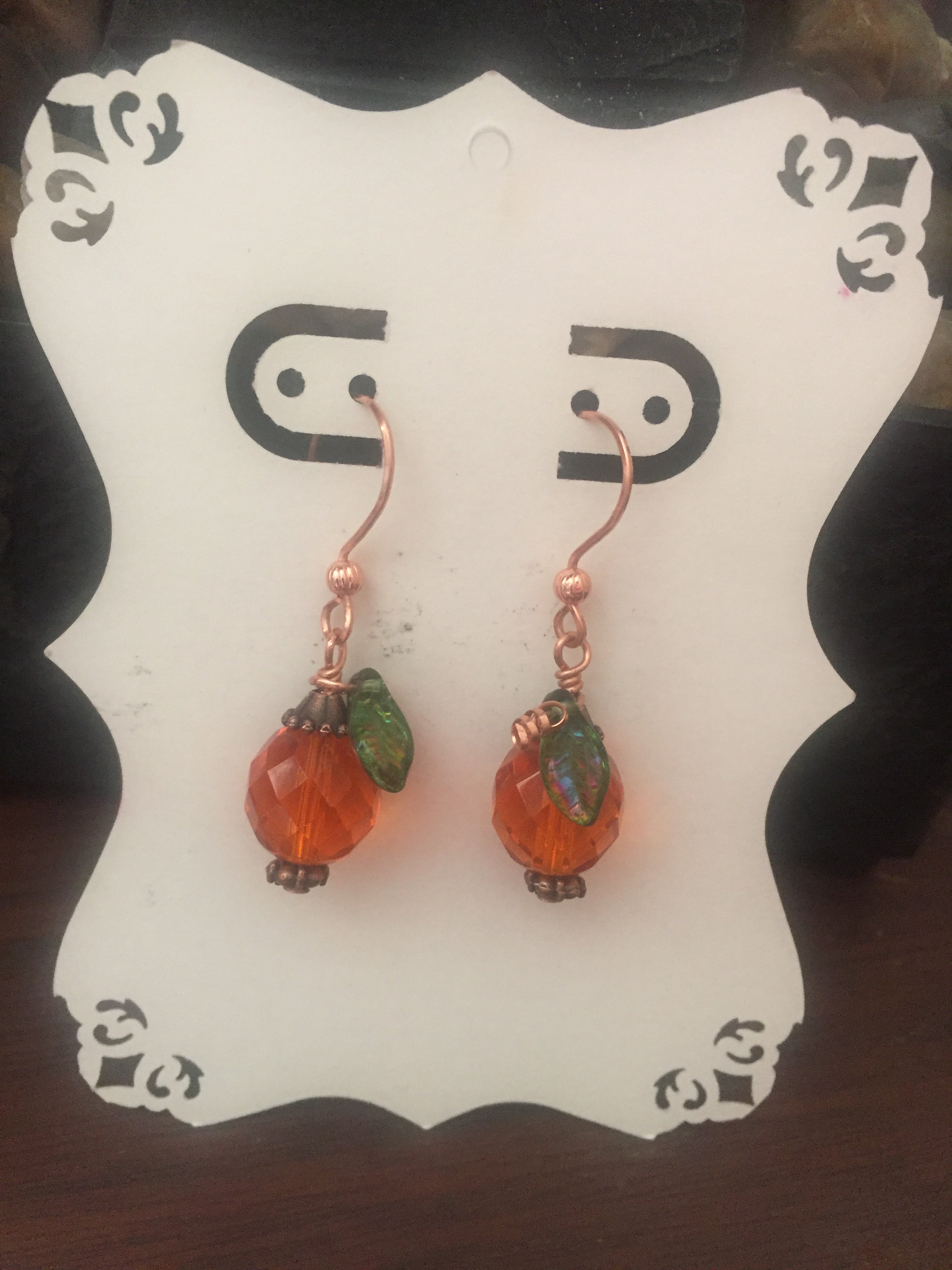 E50B Harvest Collection glass beads and copper pumpkin’s