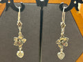 E90 SS Flower and Heart dangle earrings