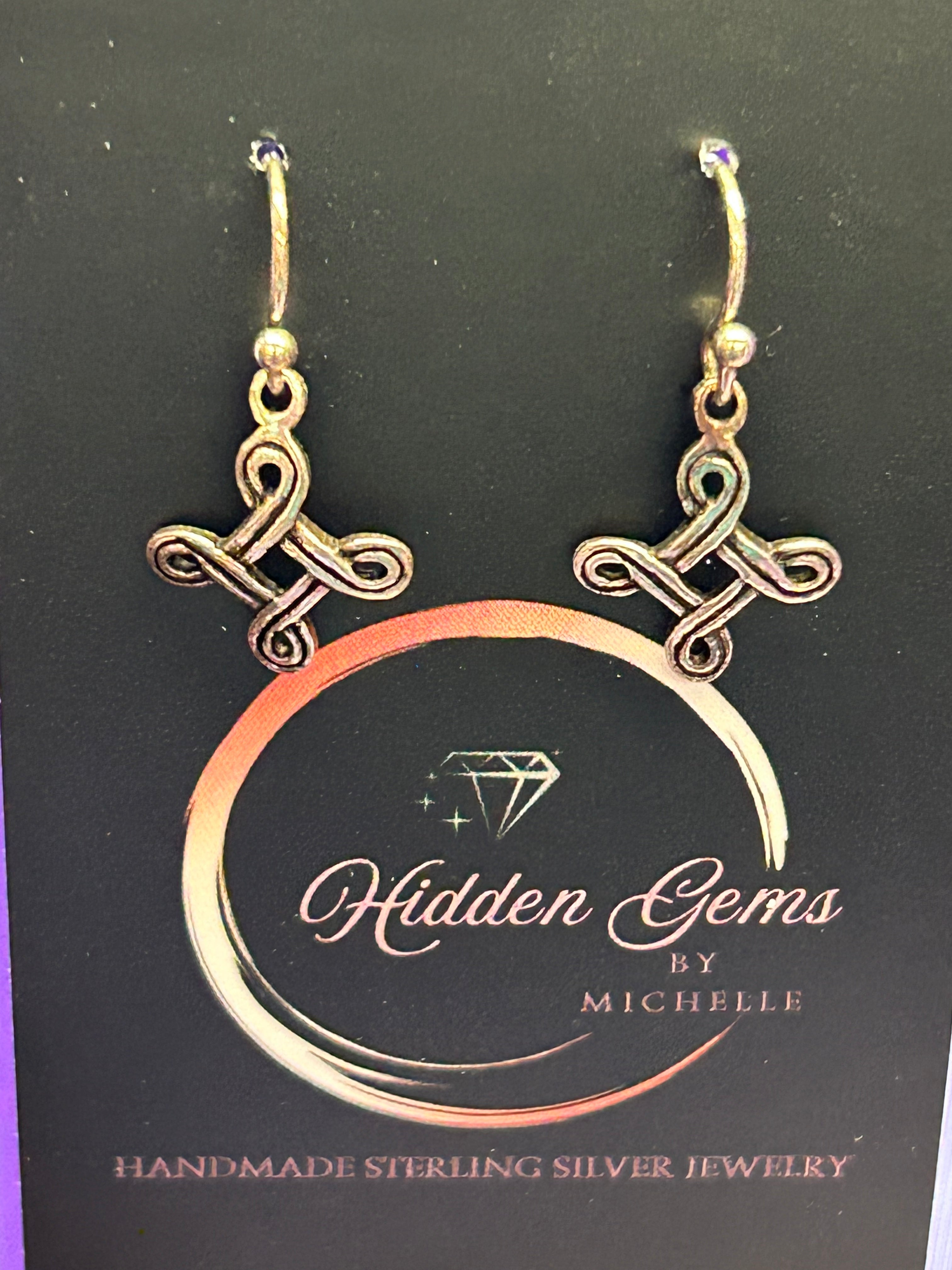 E190  Sterling Silver Celtic Cross Earrings