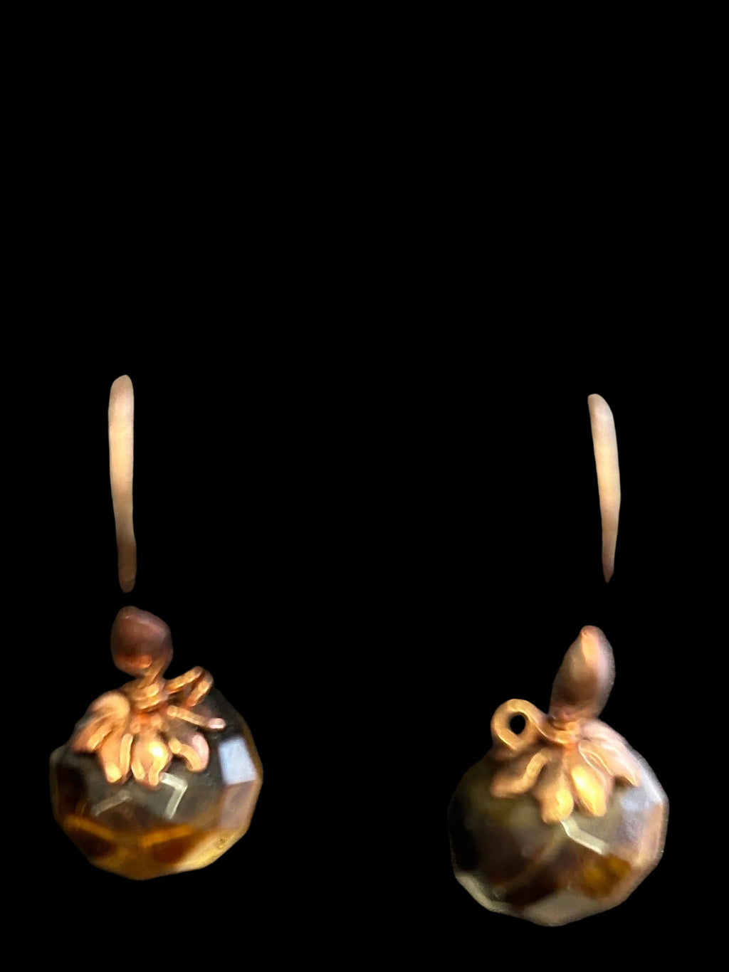 E177 Harvest Collection Copper & Tigereye pumpkin earrings