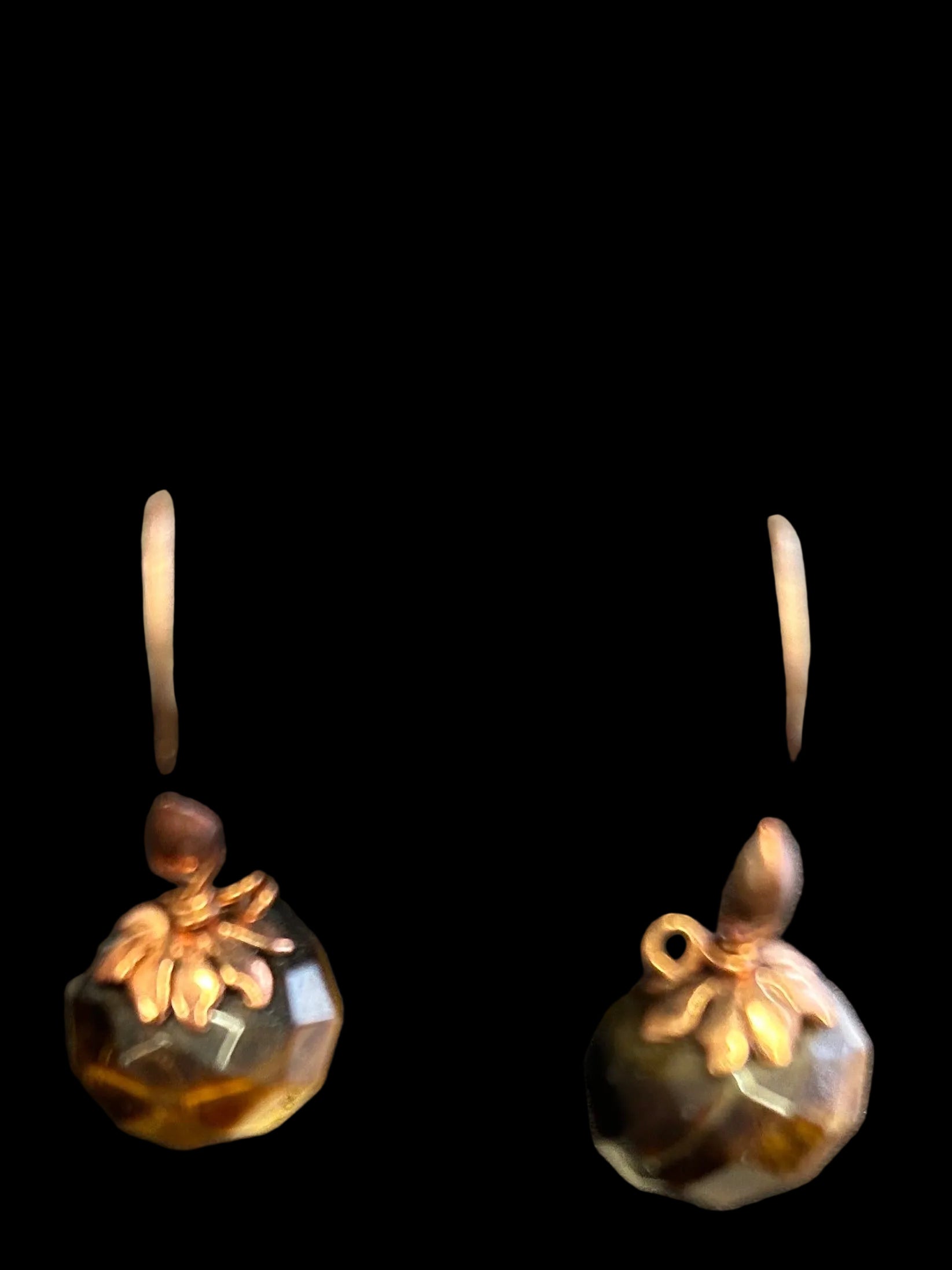 E177 Harvest Collection Copper & Tigereye pumpkin earrings