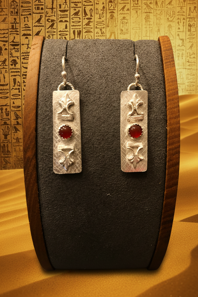 E125 SS crowned 5 mm Carnelian earrings