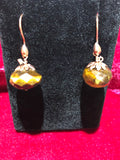 E177 Harvest Collection Copper & Tigereye pumpkin earrings