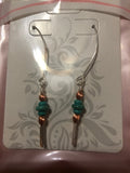 E144 SS with Copper & Turquoise bead dangle