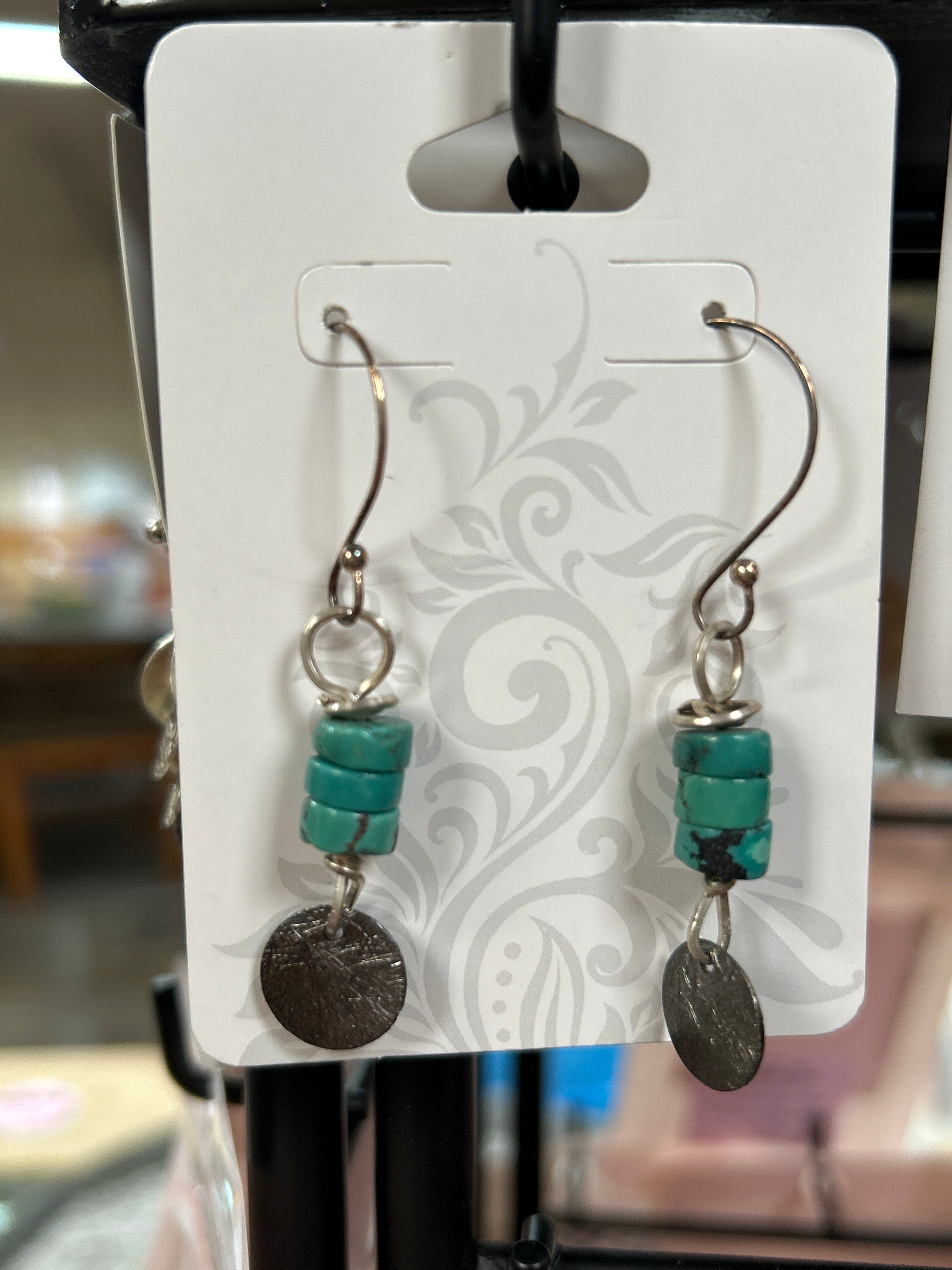 E62  Sterling Silver & Turquoise Earrings