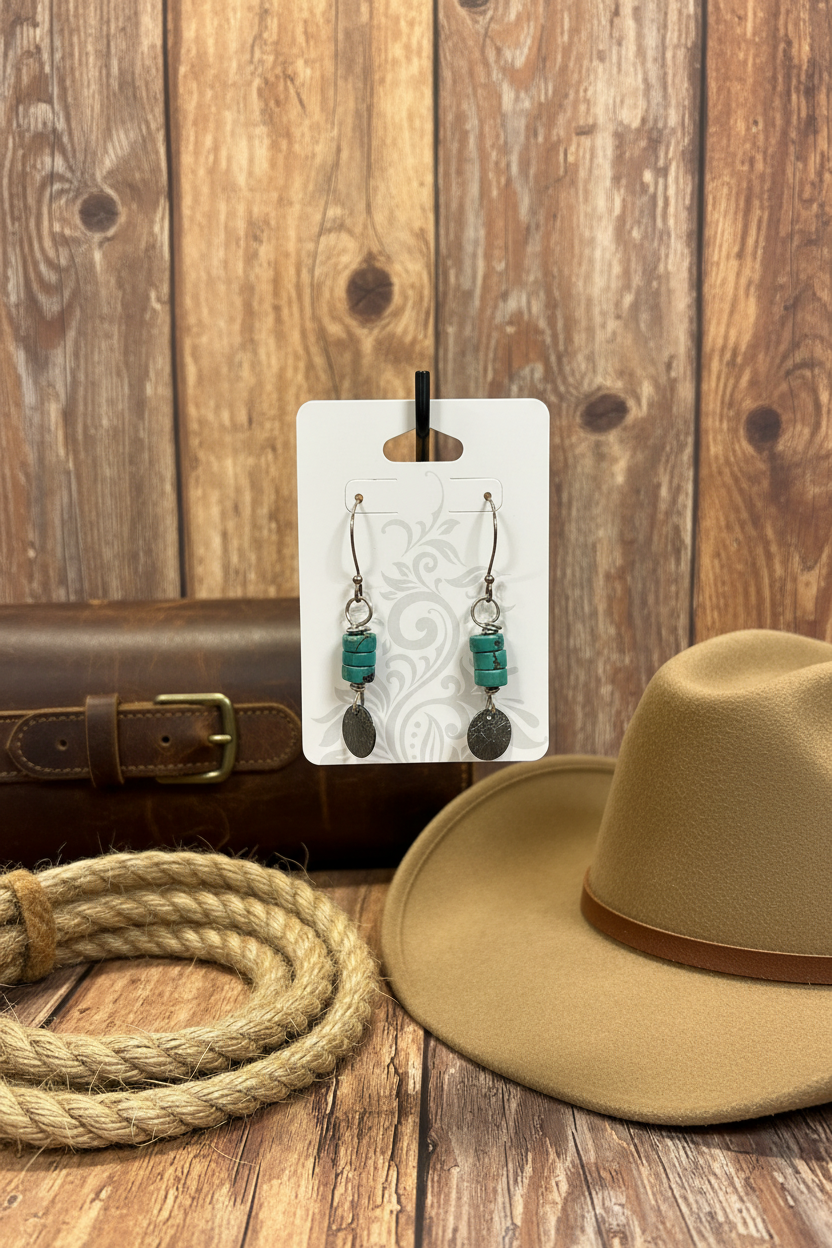 E62  Sterling Silver & Turquoise Earrings