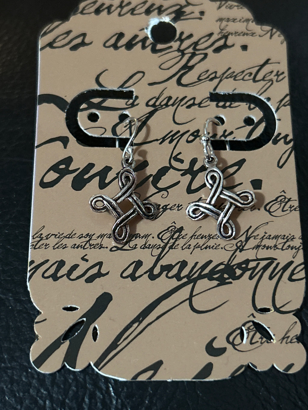 E190  Sterling Silver Celtic Cross Earrings