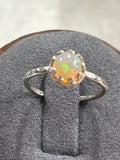R22 SS 6mm Ethiopian Fire Opal crown set size 5.5 ring