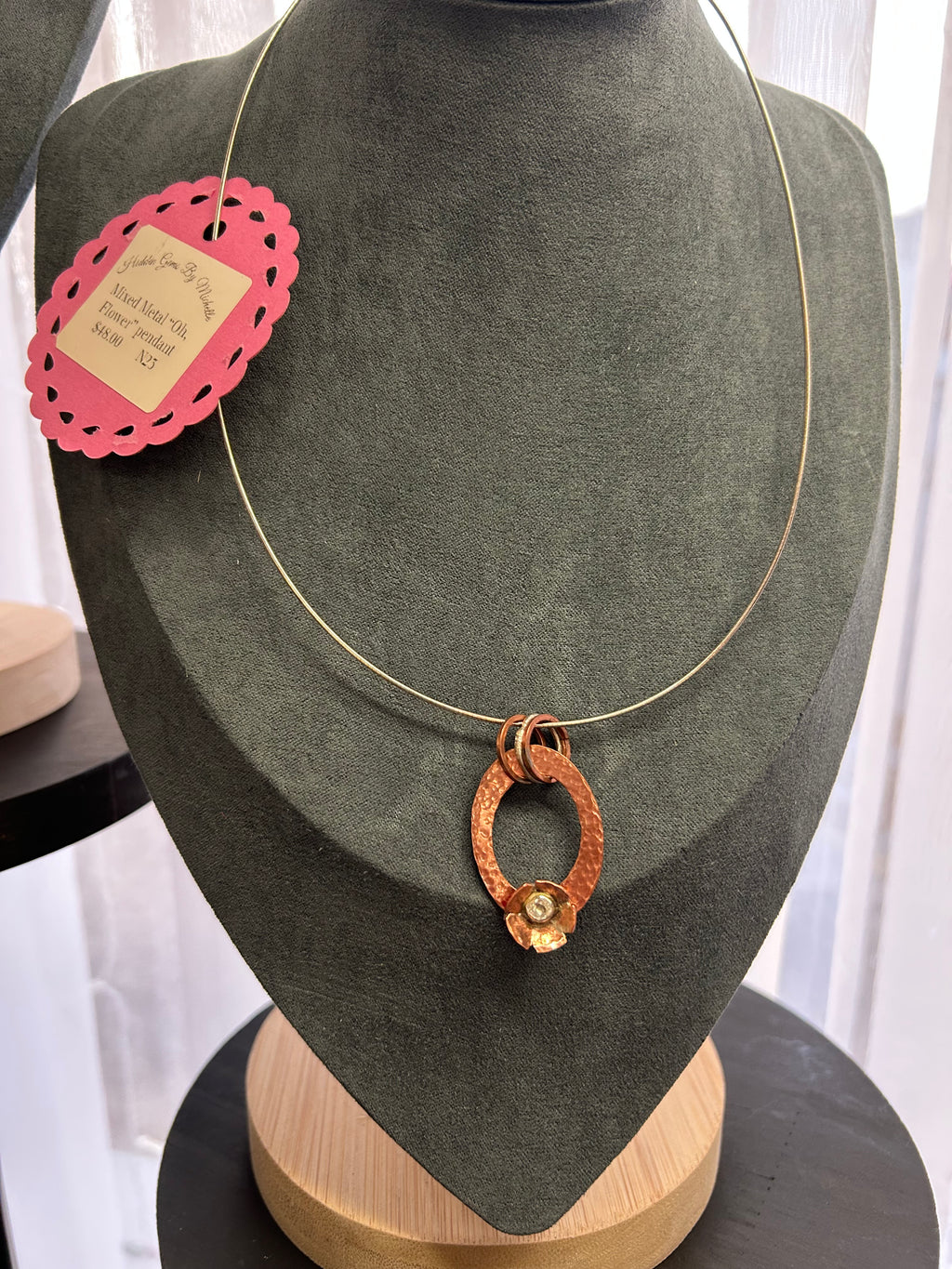N23  Mixed metal ‘Oh Flower’ Pendant