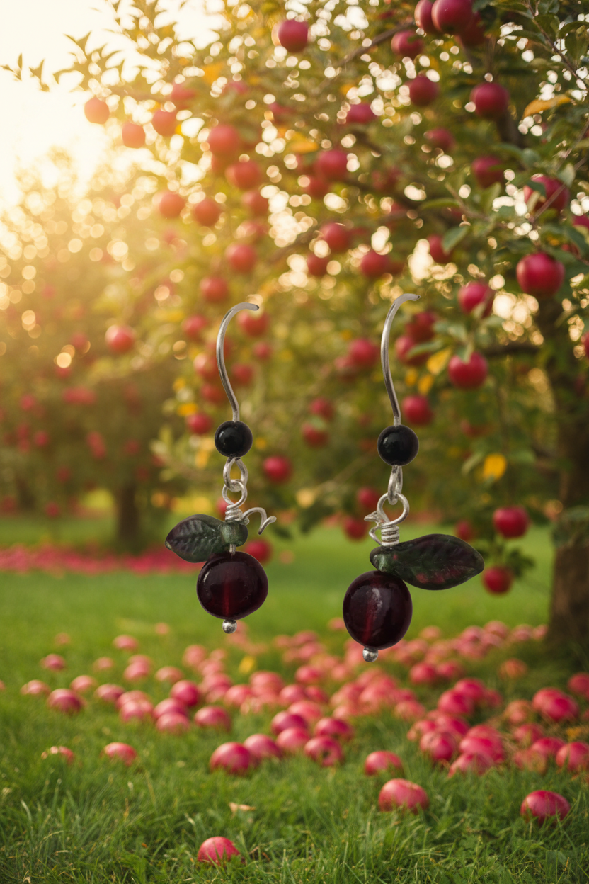 E51 The Harvest Collection: ‘Apples at Harvest Time’ SS Garnet Earrings
