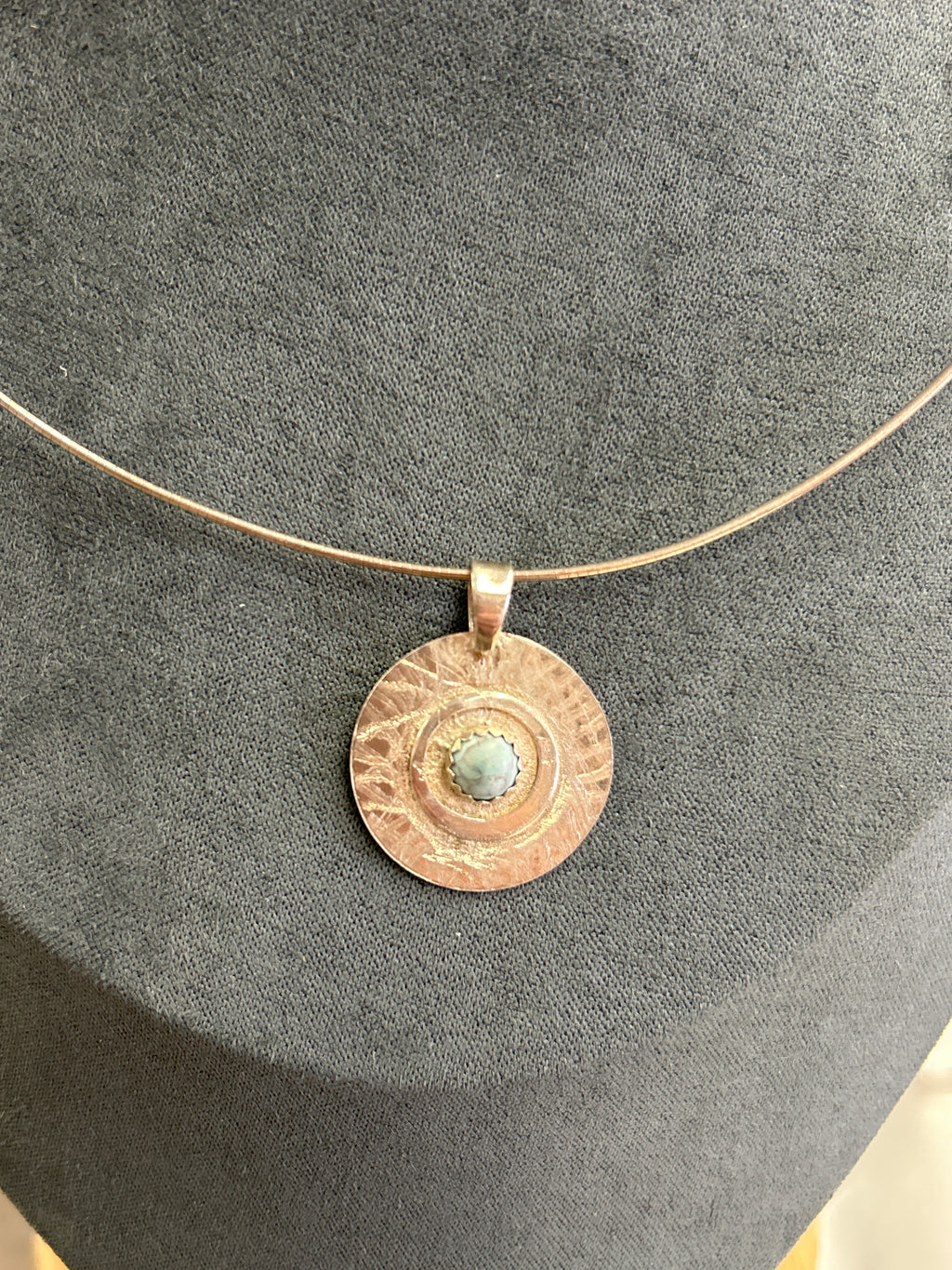 N29 Sterling Silver & 6 mm turquoise Pendent