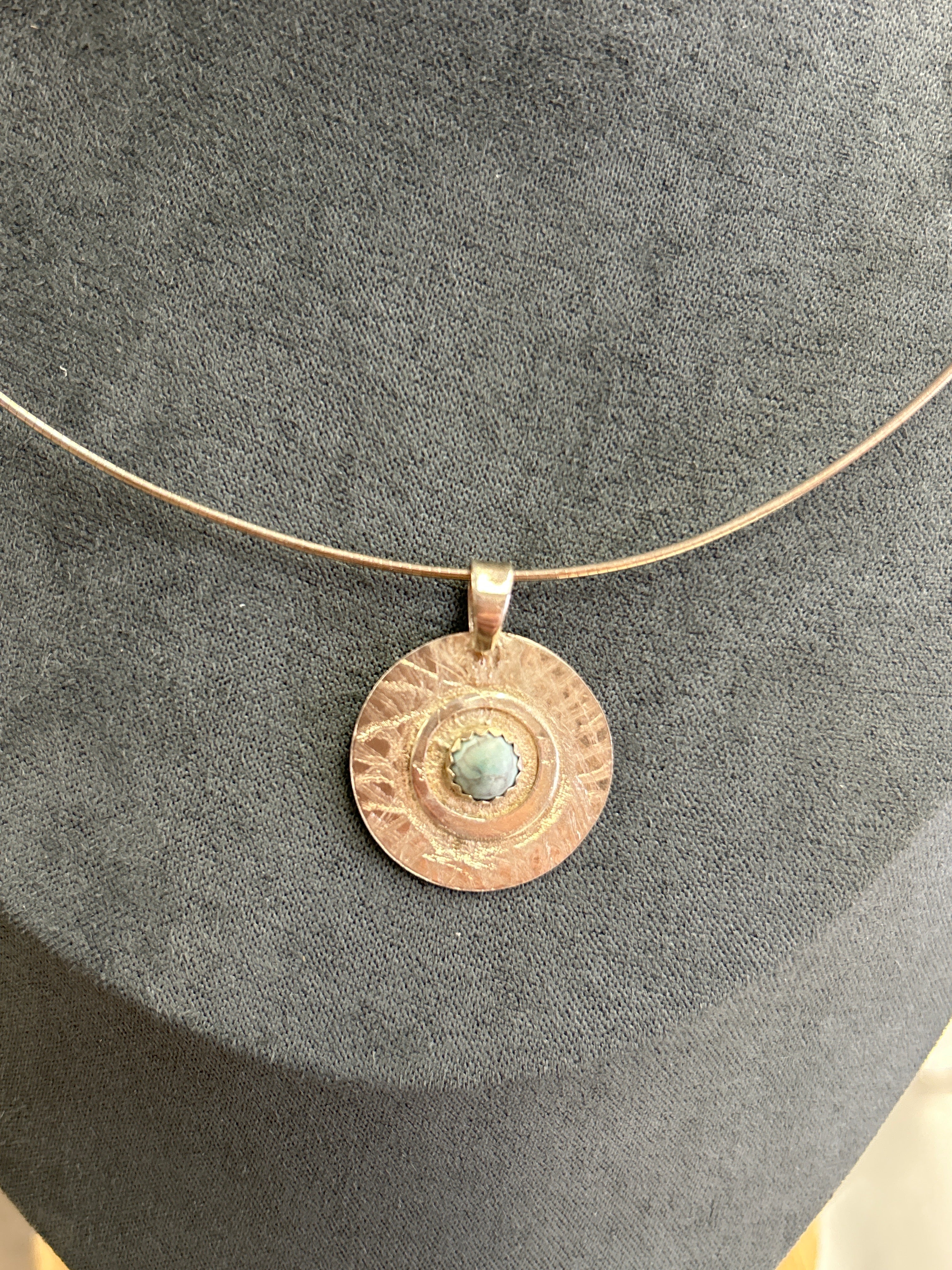 N29 Sterling Silver & 6 mm turquoise Pendent