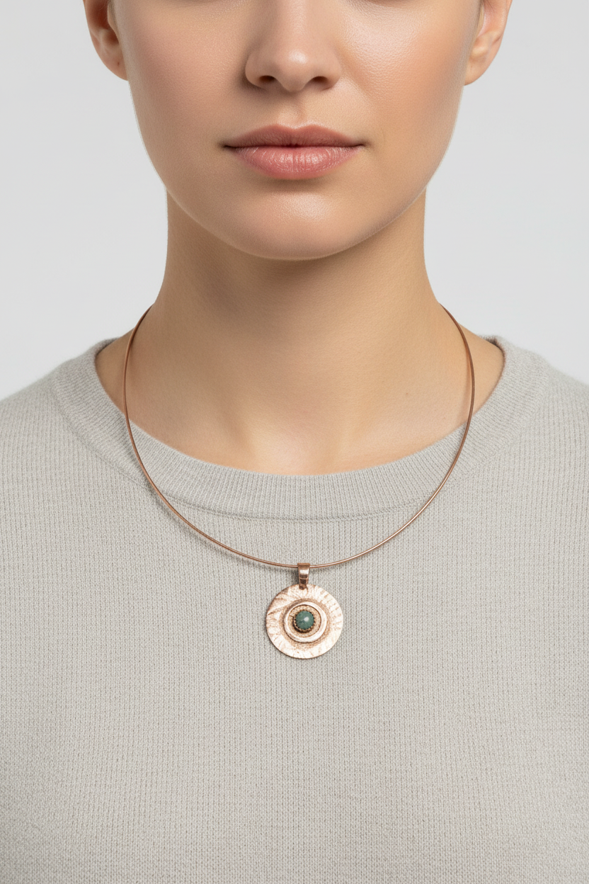 N29 Sterling Silver & 6 mm turquoise Pendent