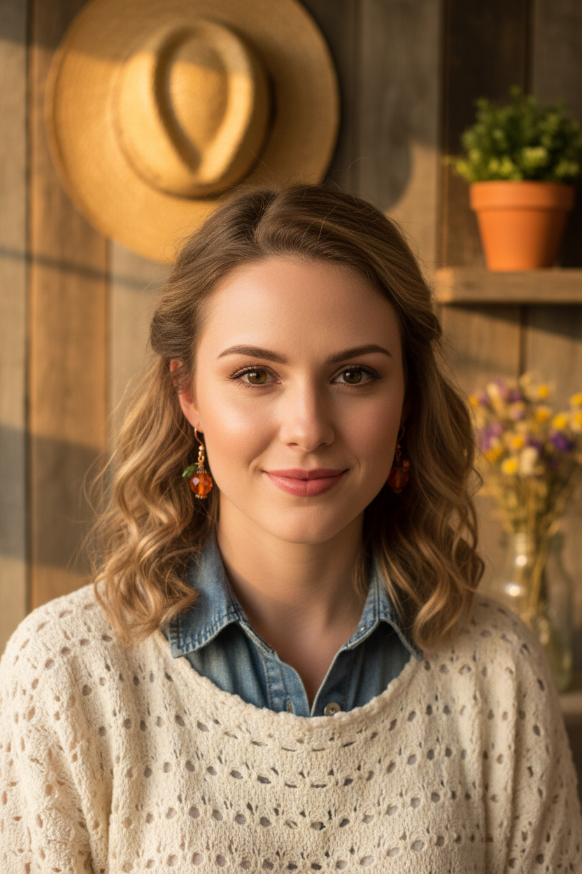 E50 Harvest Collection: ‘Glass Bead & Copper Pumpkin Earrings