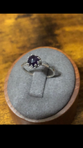 R19 6mm Rose-cut cab set in SS crown setting size 6.5 ring