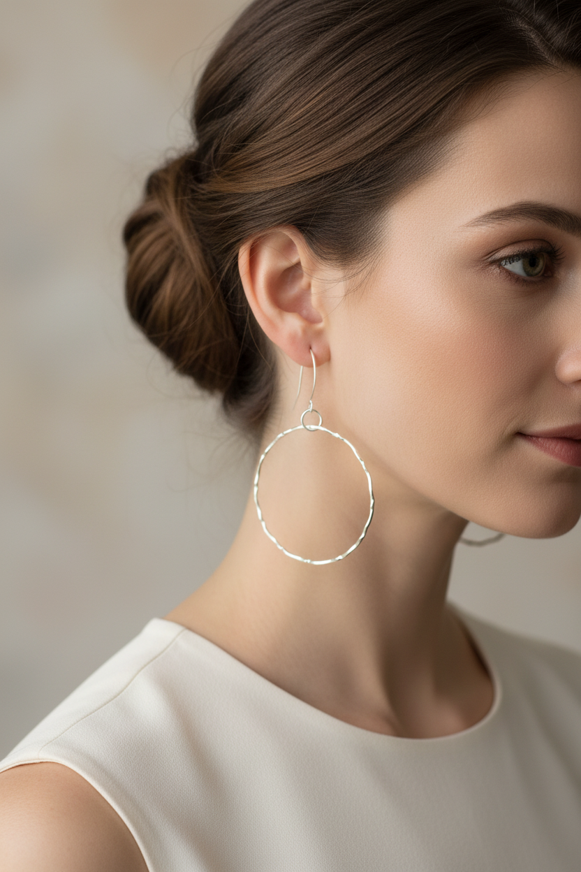 E151 SS Lg hoop earrings