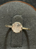 R32 SS 6mm Rose Quartz size 6 ring