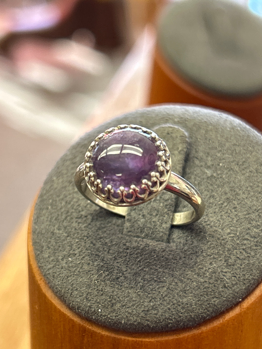 R27 SS crown set 12mm amethyst size 8 ring
