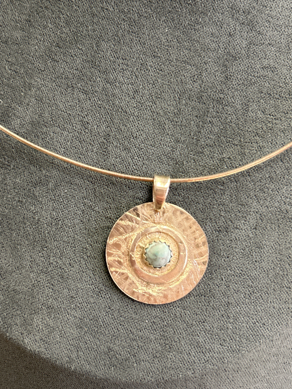 N29 Sterling Silver & 6 mm turquoise Pendent