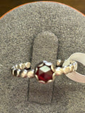 R26 SS 6mm Garnet on bead wire size 7 ring