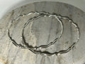 B16 Sterling Silver 12 ga Wavy Bangle Bracelet (Large)