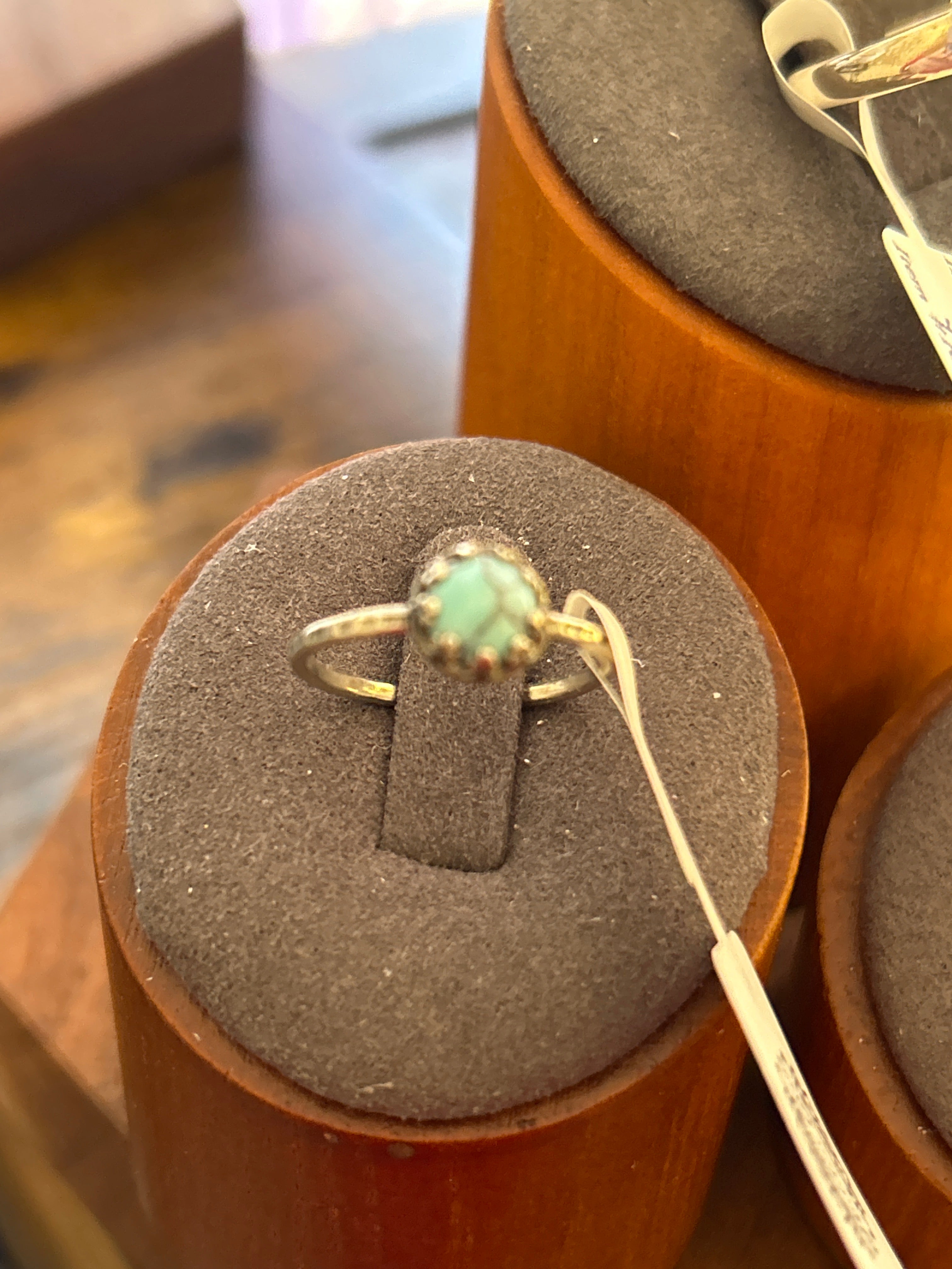 R21 SS 6mm crown set turquoise size 5.5 ring