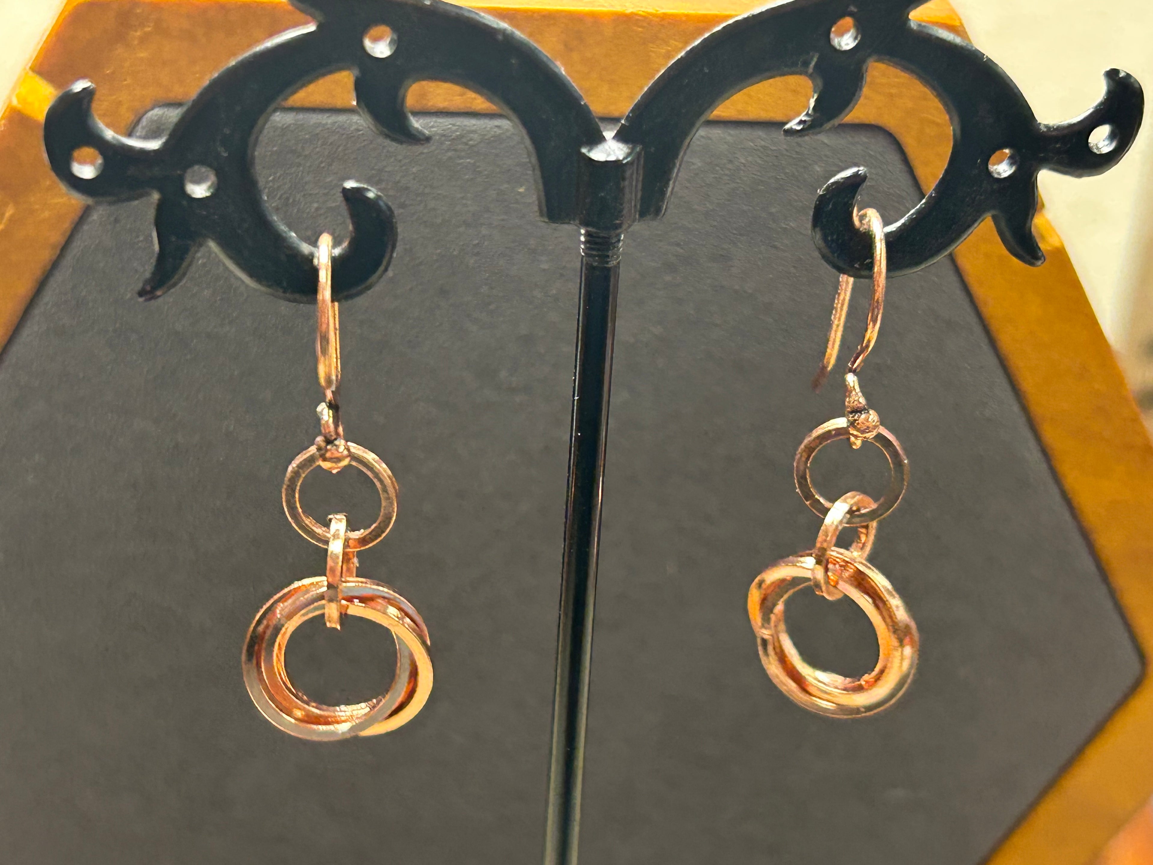 E88 Copper Möbius earrings