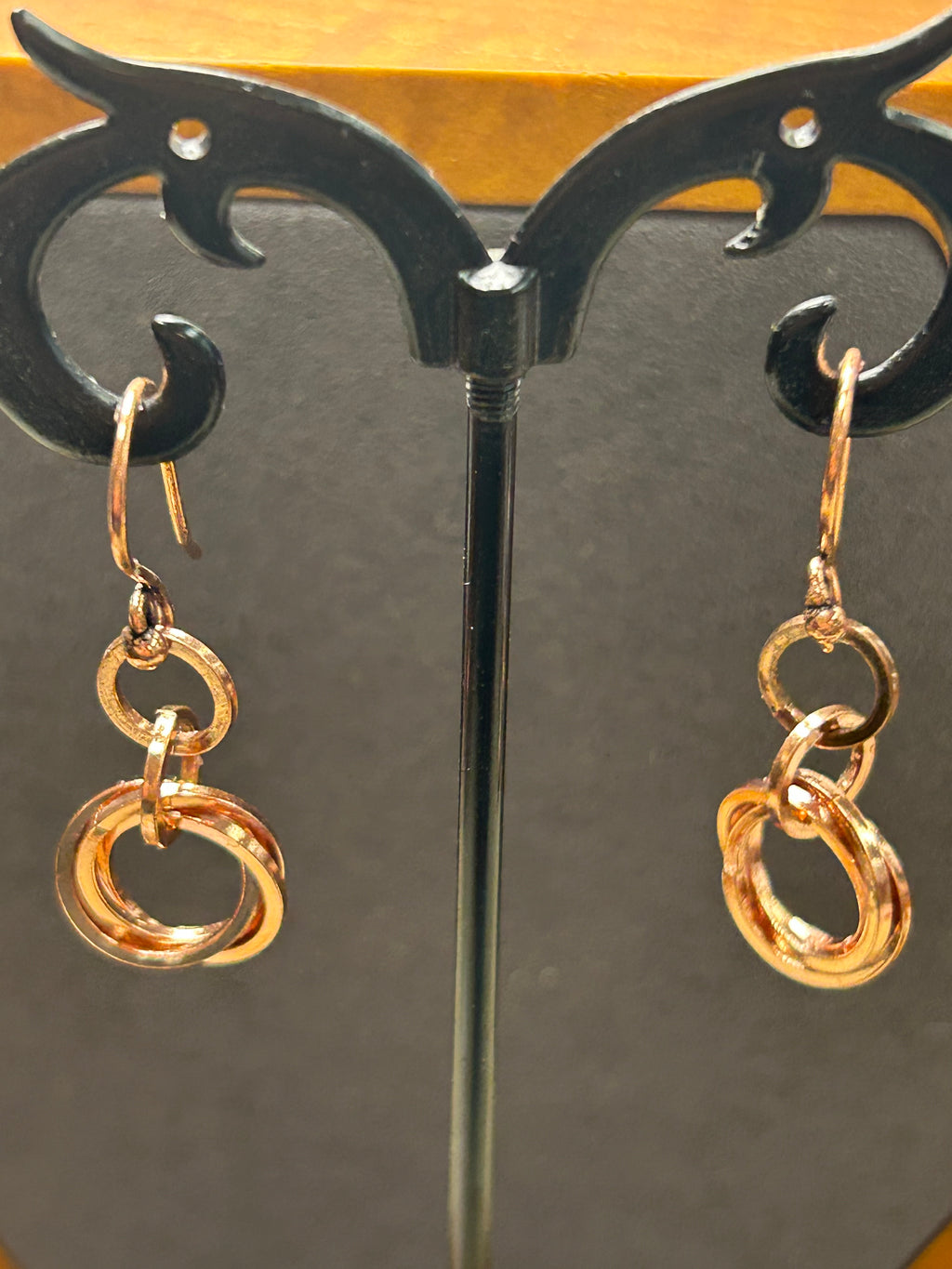 E88 Copper Möbius earrings