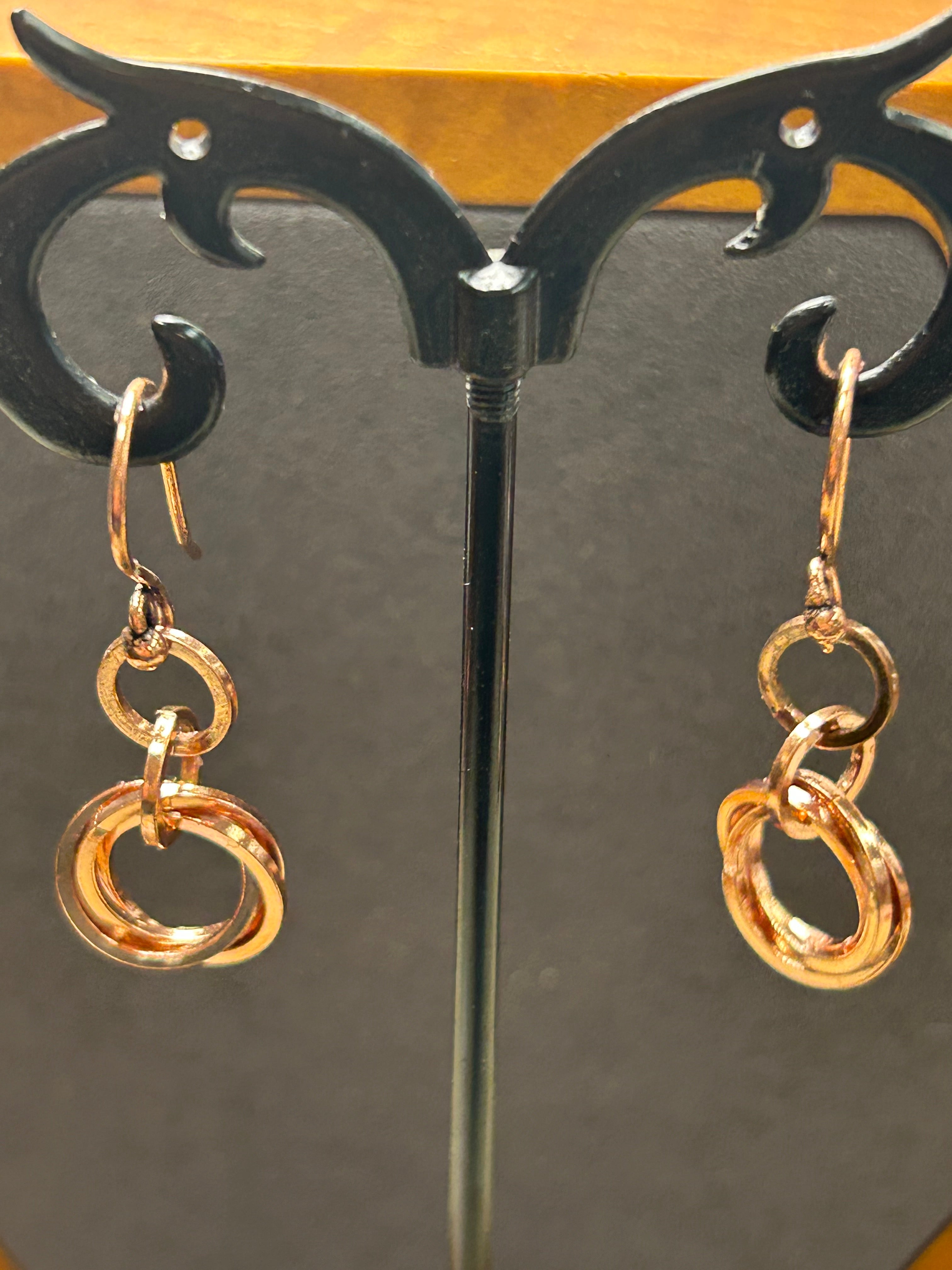 E88 Copper Möbius earrings