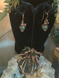 E37 Labradorite Copper pumpkin earrings