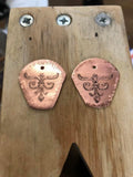E129A Copper Disk etched earrings