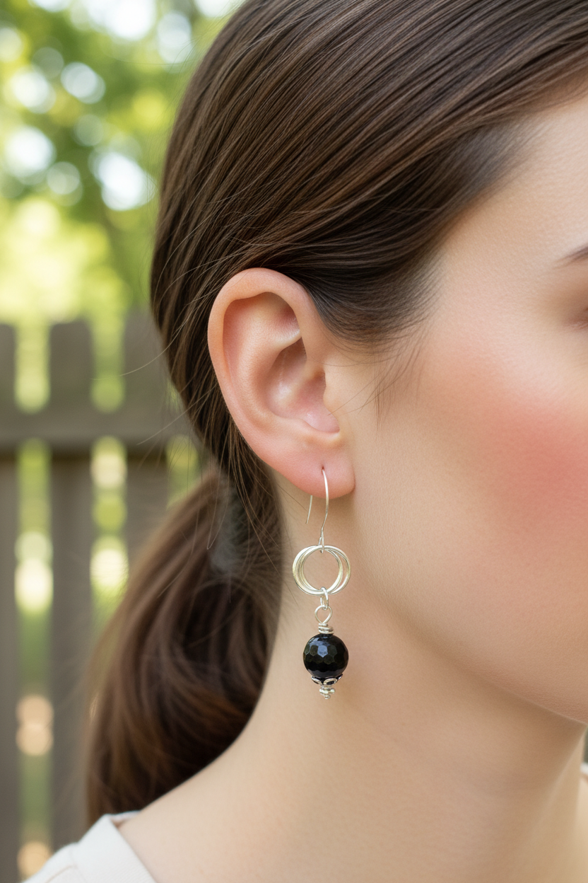 E137 SS Möbius & 10 mm Black Agate