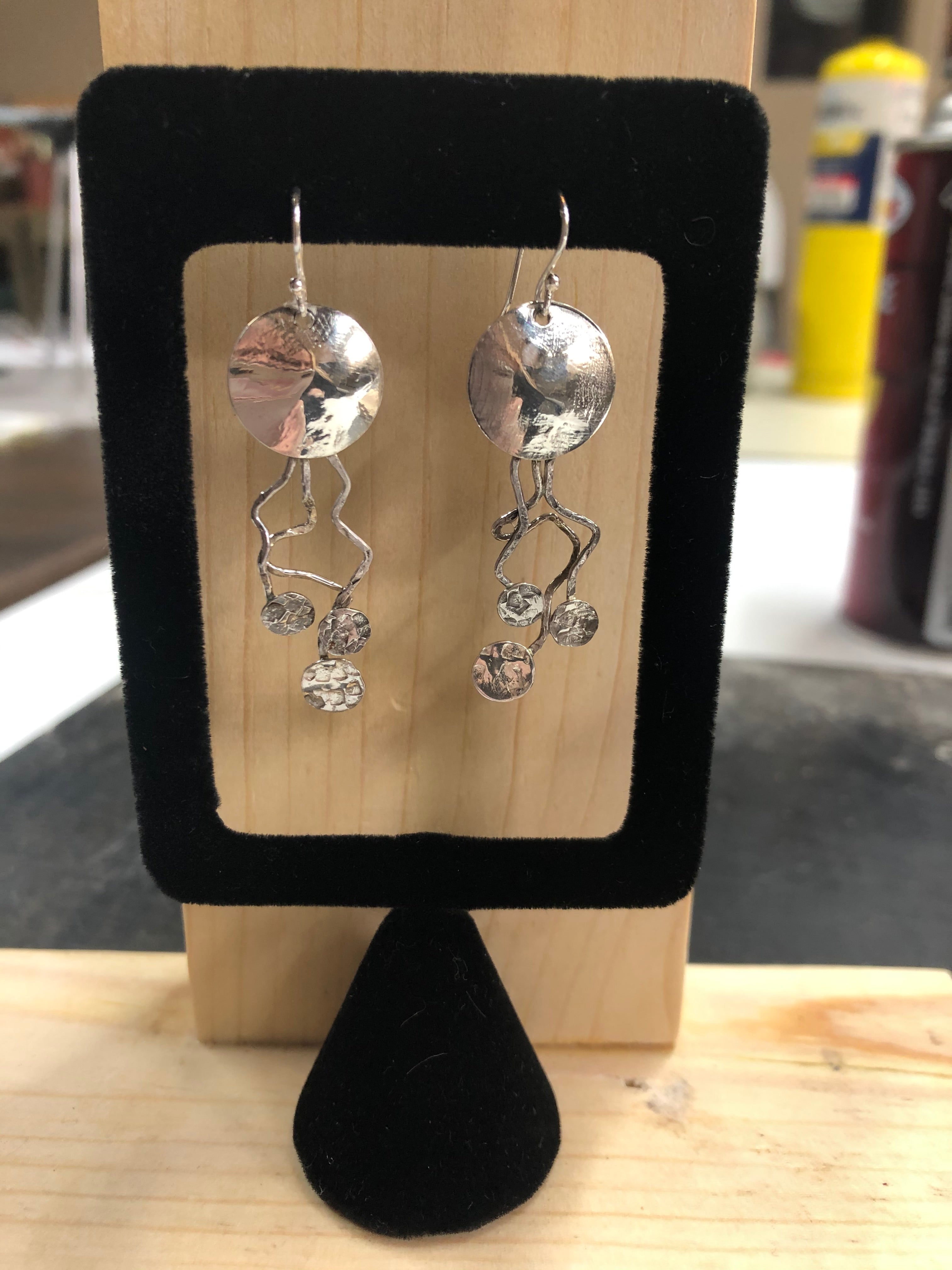 E116 Sterling Silver Jellyfish Earings
