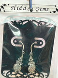 E121  Sterling Silver Triple Beaded Earrings