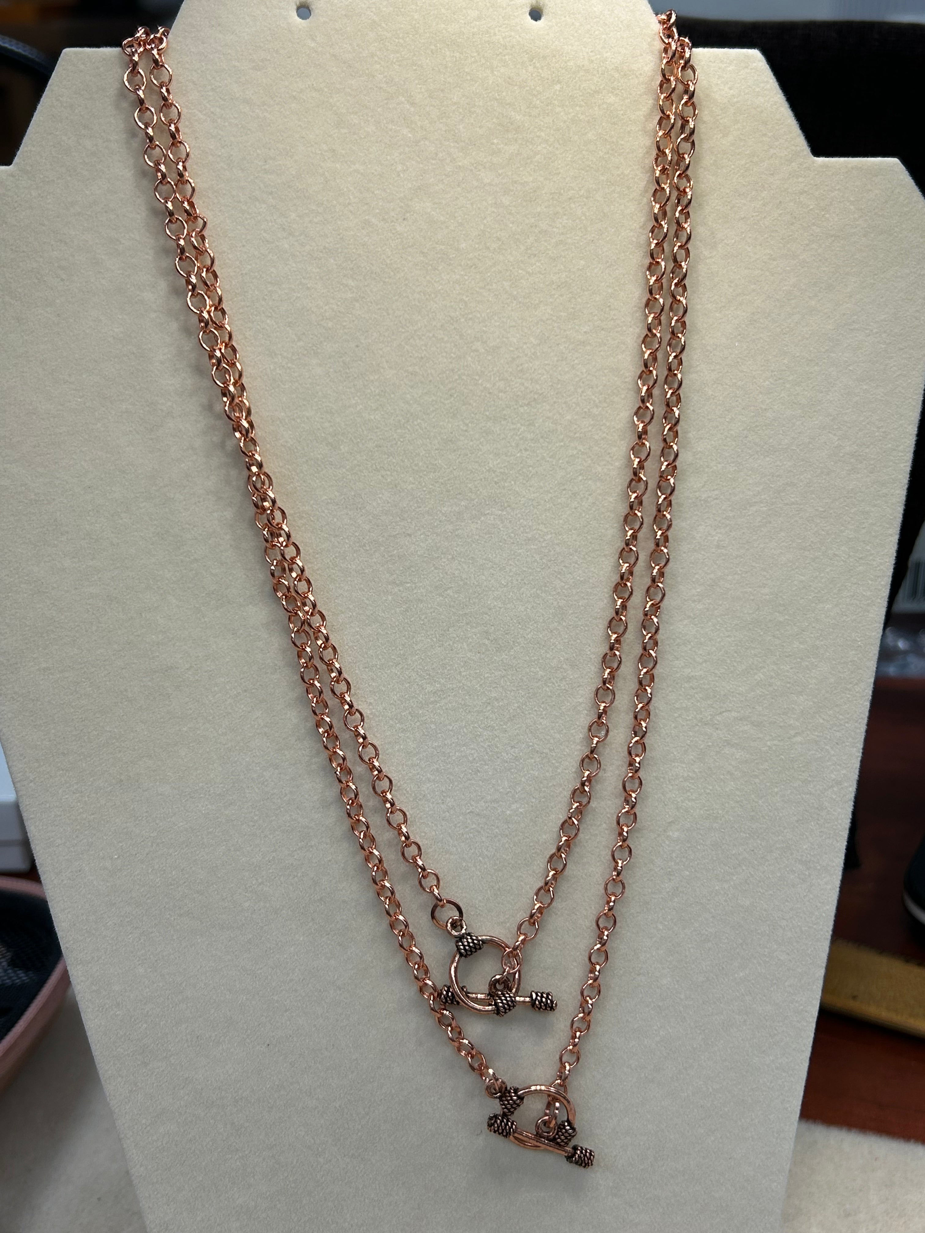 C8a 18 inch Copper Chain with Toggle Clasp