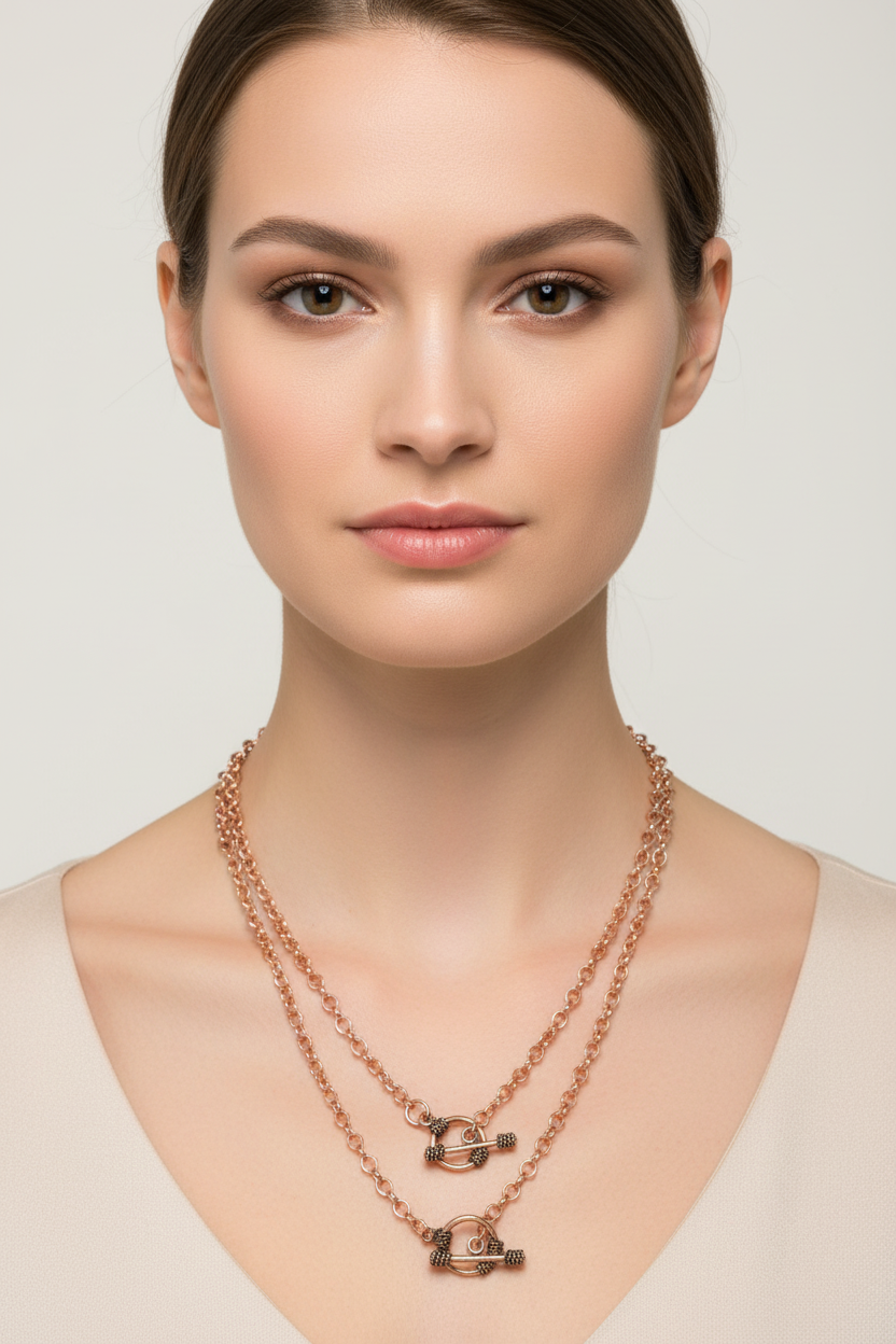 C8a 18 inch Copper Chain with Toggle Clasp
