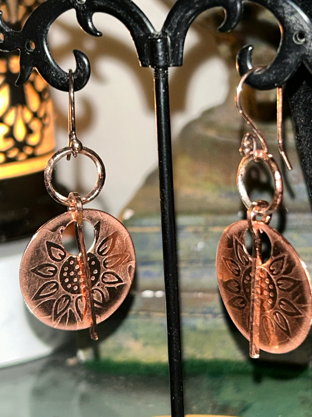 E200 Harvest Collection: Sunflower ‘Fussy Cut’ Earrings